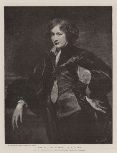 Retrato de Vandyck como um jovem de Anthony van Dyck